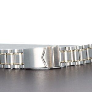 Hadley-Roma 20mm Men's Gold Plated & Steel Watch Bracelet/Band, MB5627T